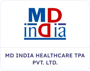 MD India logo with stylized text and full name 'MD India Healthcare TPA Pvt. Ltd