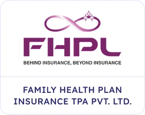 FHPL logo with the tagline 'Behind Insurance, Beyond Insurance' and the name 'Family Health Plan Insurance TPA Pvt. Ltd.'